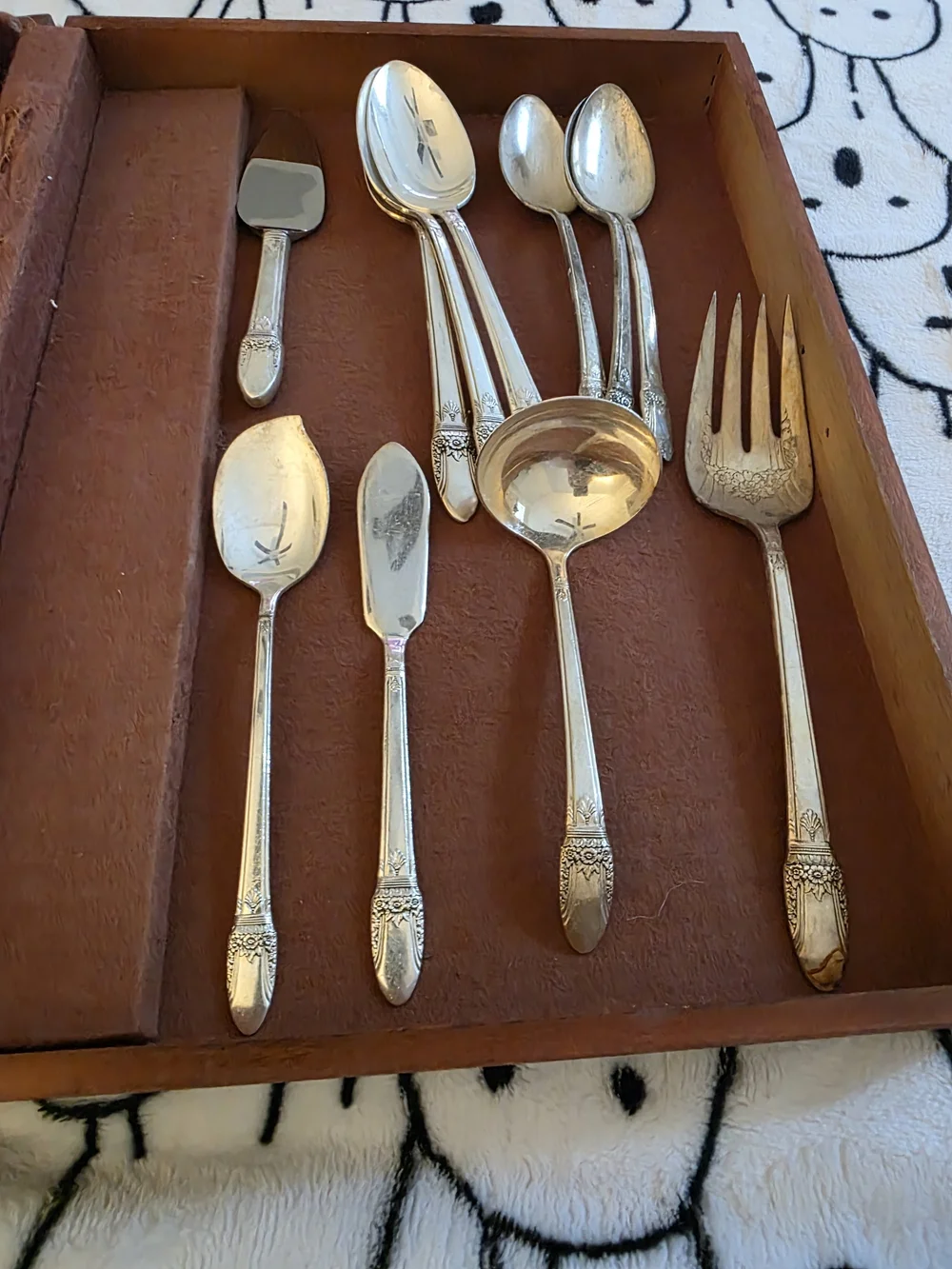Vintage 1847 ROGERS Silver-Tone Flatware Set - FIRST LOVE Pattern, Silver